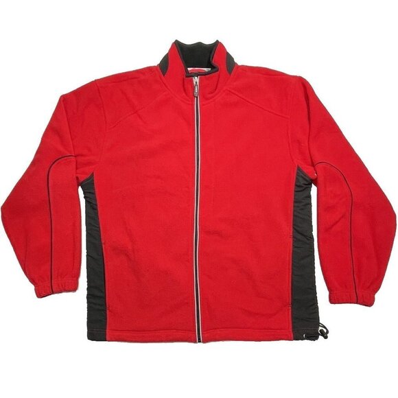 IZOD PERFORM-X Macro Fleece Softshell Jacket Men Large Red Full Zip Gorp‎ Core - Picture 2 of 16